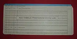 Card formatted for IBM 1620 assembly language.