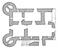 Layout of the Guzara palace from "I Castelli di Gondar," Monti della Corte (1938)