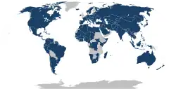 Map of member and associate nations