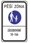 V-41a Pedestrian zone (supply may enter in indicated times)
