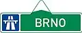 VII-1a Route indicator with direction via expressway-ring road (single destination) (old)