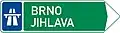 VII-1d Route indicator with direction via expressway (two destinations) (old)