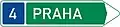 VII-2c Route indicator with direction via road for motor vehicles (single destination) (old)