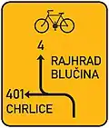 Advance sign for crossing for cycles