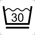 Wash at or below 30&nbsp;°C (86&nbsp;°F), medium agitation