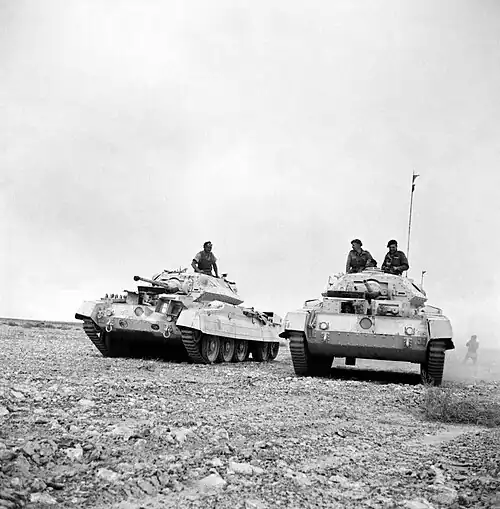 British Crusader tanks during the North African Campaign