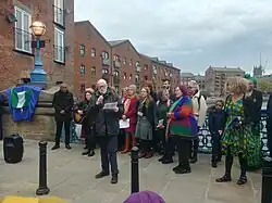 Ian Duhig reading at the unveiling of a blue plaque commemorating David Oluwale, 25 April 2022