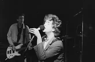 Chris Layhe and Ian McNabb performing with The Icicle Works in 1987