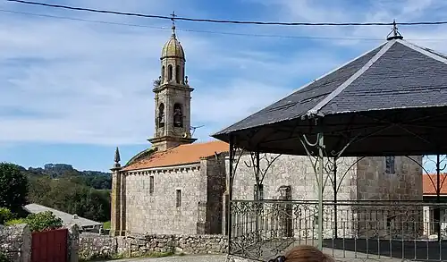 The church seen from the rear road.