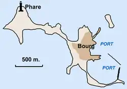Close-up of the island