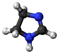 Ball-and-stick model of the imidazoline molecule
