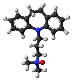 Ball-and-stick model of the imipraminoxide molecule