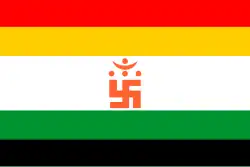 Jain flag (on occasion, the bottom black bar is replaced with a dark blue one)