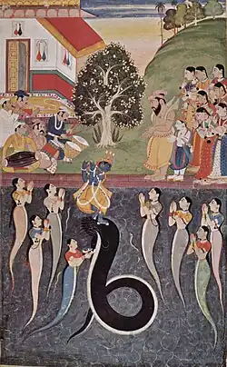 Snakes have long been popular subjects of Hindu art, Nāga, c. 1640, (miniature)