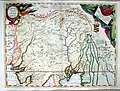Map of the Mughal Empire by Vincenzo Coronelli (1650–1718) of Venice, who served as Royal Geographer to Louis XIV of France.
