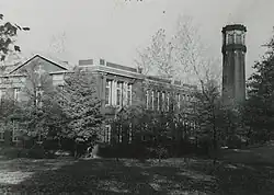 Rear view with smokestack