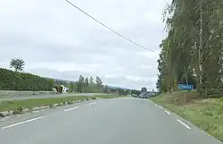 View of the road leading into the village