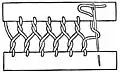 Faggotting with twisted Cretan stitch