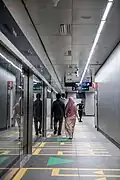The platform screen doors of the station