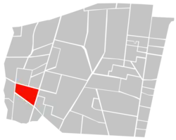 Location of Insurgentes Mixcoac (in red) within Benito Juárez borough