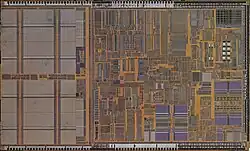 Die shot of an Intel Pentium II