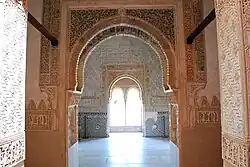 Interior of the tower, looking north from the courtyard hall towards the second hall (present-day photo)