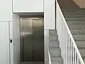 One of the lifts and stairs inside