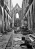 Nave of Wroclaw cathedral in 1945