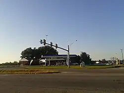 Gas station and traffic light at St. Stephens Church, October, 2016