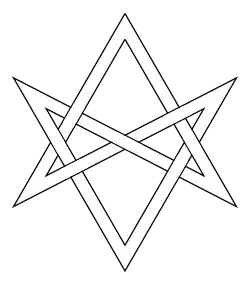 Interwoven unicursal hexagram.