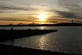 Inverkeithing Bay at sunset, with the Forth Bridge in background