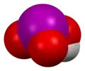 Space-filling model of iodic acid