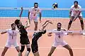 Image 9Play in progress: The "set" (second contact), Iran vs. Japan, Olympic qualification match 2016