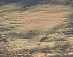 Iridescent Altostratus clouds seen in Cheongju City.