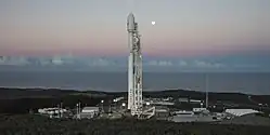 SLC-4 with Falcon 9 on launch pad at SLC-4E in January 2017 with Iridium NEXT satellites