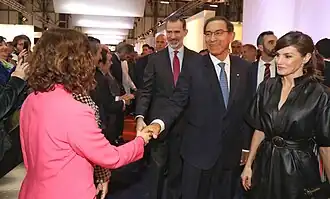 King Felipe VI and President Martín Vizcarra in Madrid; 2019.