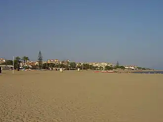 Beach resorts on Isla Canela.
