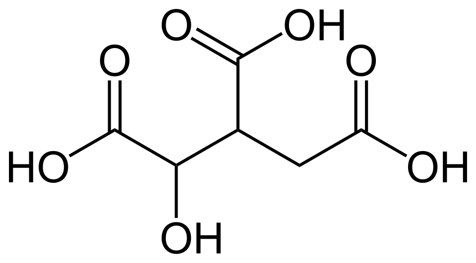 2D representation of the chemical structure of Isocitric acid.