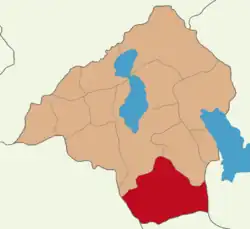 Map showing Sütçüler District in Isparta Province
