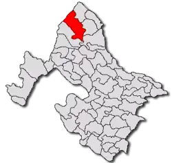 Location in Mehedinți County