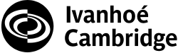 An image of Ivanhoé Cambridge's black and white circular logo alongside its name