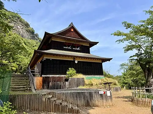 Iwadono Mountain Fureai Community Center constructed in the form of a castle keep