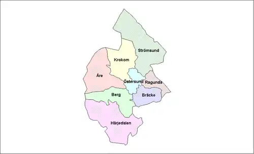 Location of Jämtland Municipalities