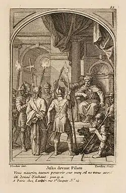 Jesus before Pontius Pilate after a work by François-Alexandre Verdier