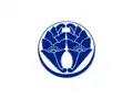 Jōdo-shū flag with the crest (mon) of the school. These flags are sold on the main website of the Japanese sect.[10]