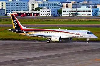 The first MRJ prototype at Nagoya Airfield in Komaki
