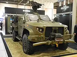 British Army green and fitted with UK-specific equipment.