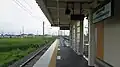 The platform in July 2016, looking toward Rikuzen-Arai