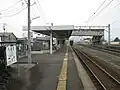 A view of the platforms and tracks.