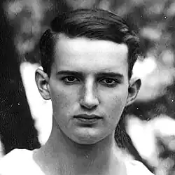 Jack Thayer in 1912: fair skin, dark hair, head and shoulder photo
